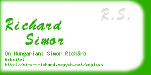 richard simor business card
